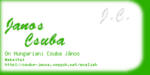janos csuba business card